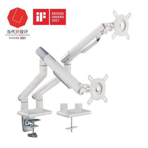 デュアルモニタープレミアムスリムアルミニウムスプリングアシストモニターアーム LDT49-C024 ほとんどの17"-32"モニター用 from china(chinese)