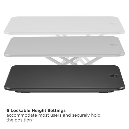 Ultra-Slim Sit-Stand Desk Converter (Helical Spring) DWS26-01N Low Profile with Ample Surface from china(chinese)