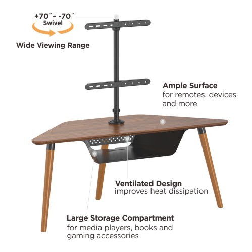 Corner Stand with TV Mount & Open Storage  FS37C-44FL Turns Unused Corner Living Space into an Entertainment Area from china(chinese)