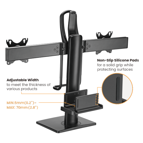 シンクライアントCPUマウント付きデュアルスクリーン垂直リフトモニタースタンド LDT41-T02MP 1つに2つのマウント from china(chinese)