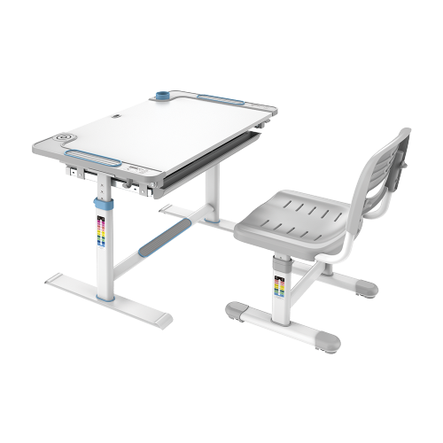 Adjustable Kids Desk and Chair Set  B301 Lockable Gas Spring Tilting Design & 45° Inclined Crossbar with Footrest from china(chinese)