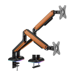 Elemental Gaming Monitor Arm for Dual Monitors with RGB Lighting