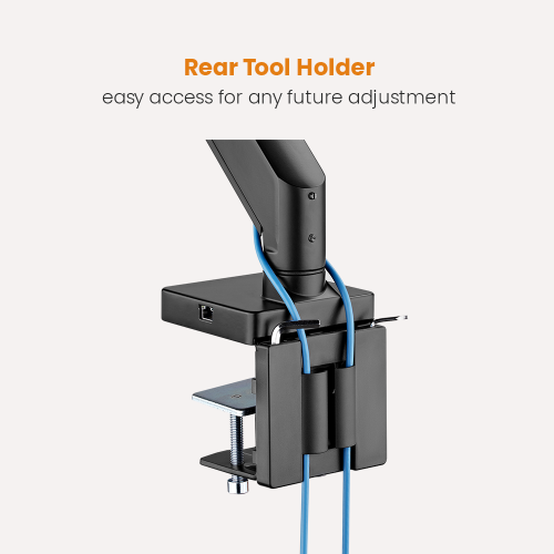 Dual Monitor Aluminum Heavy-Duty Gas Spring Monitor Arm with Docking Station LDT23-C022D For Heavy and Oversized 17"~32" Monitors from china(chinese)