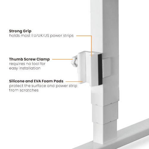 Clamp-On Power Strip Desk Leg Mount MH02-4 Compatible with most EU, UK & US power strips from china(chinese)