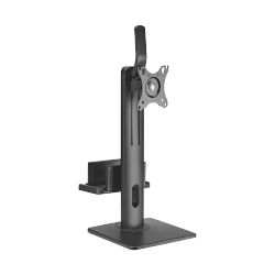 Single Screen Vertical Lift Monitor Stand With Thin Client CPU Mount
