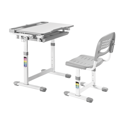 ネジロック式高さ調節可能なキッズデスクとフルバックレストチェアセット B204EDU 角度調節式可能なデスクトップ | プルアウト式式引き出し | ストレージ凹溝 | ランプスロット from china(chinese)