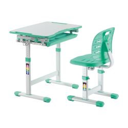 Manual-Lifiting Height Adjustable Kids Desk and Depth-Adjustable Chair Set