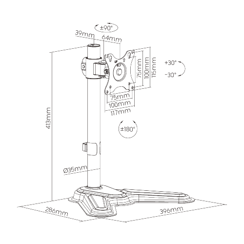 Soporte Articulado de Aluminio para Monitor Premium LDT72-T01 Para la mayoría de los monitores de 17"-32" from china(chinese)