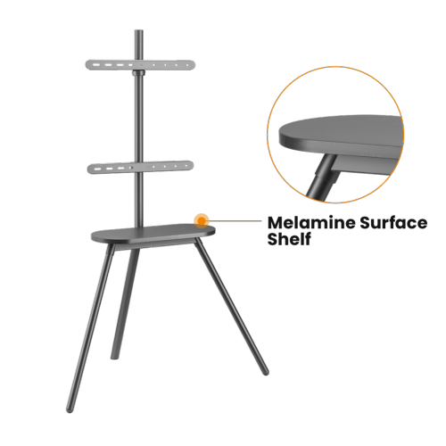 Easel Studio TV Floor Stand with Melamine Shelf FS28-44F-02 Ideal for a variety of styles and aesthetic preferences from china(chinese)