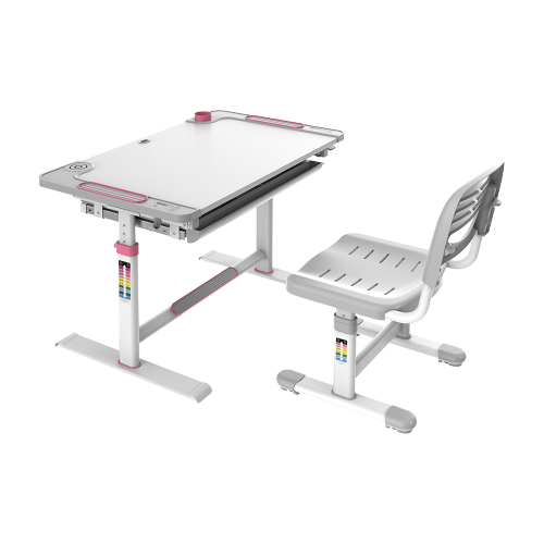 Adjustable Kids Desk and Chair Set  B301 Lockable Gas Spring Tilting Design & 45° Inclined Crossbar with Footrest from china(chinese)