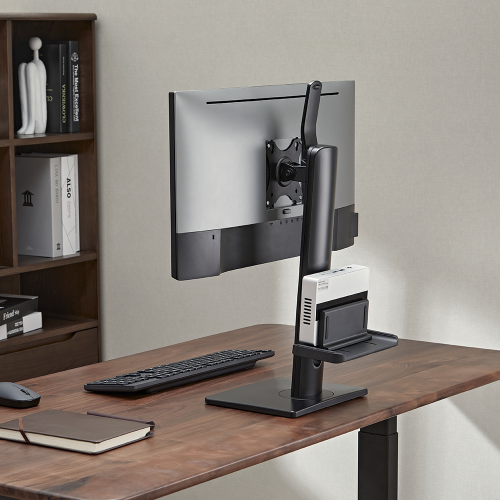 Single Screen Vertical Lift Monitor Stand With Thin Client CPU Mount LDT41-T01MP Provides a clean, neat, and space-saving mounting solution from china(chinese)