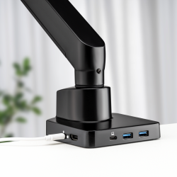 Smart Spring-Assisted Monitor Arm with 6-IN-1 Docking Station