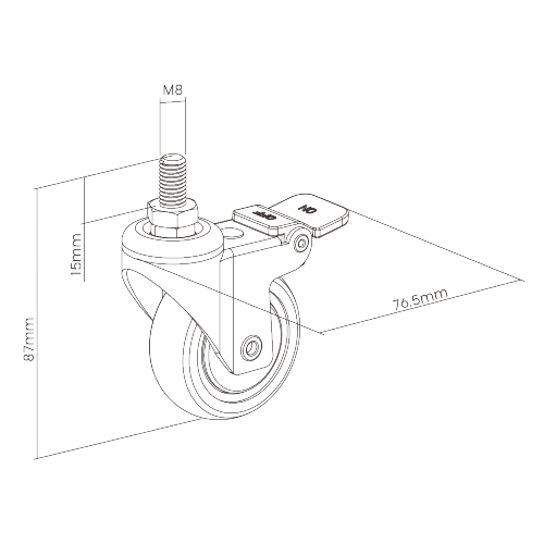 M8 2" LOCKABLE CASTER FOR SIT-STAND DESK SFC-01 Create a Mobile Solution by Screwing Directly to the Feet of Standing Desks from china(chinese)