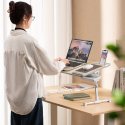 Multi-Purpose Adjustable Laptop Desk with Mouse Pad/Fan/Drawer/Phone Slot