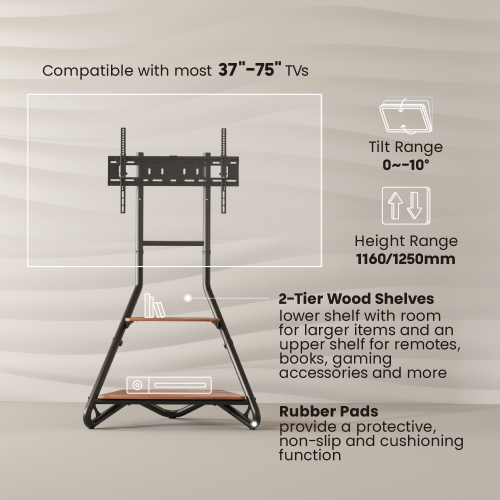 Bauhaus Style Corner TV Stand with 2-Tier Wood Shelves  FS40-46T  from china(chinese)