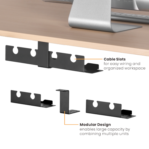 Under-Desk Modular Power Strip Tray (Hook)