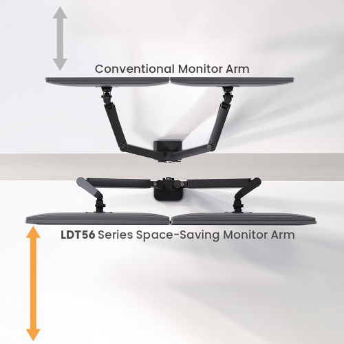 Brazo para Monitor Dual Asistido por Resorte Ahorro de Espacio con Puertos USB/Tipo-C LDT56-C024UC  from china(chinese)