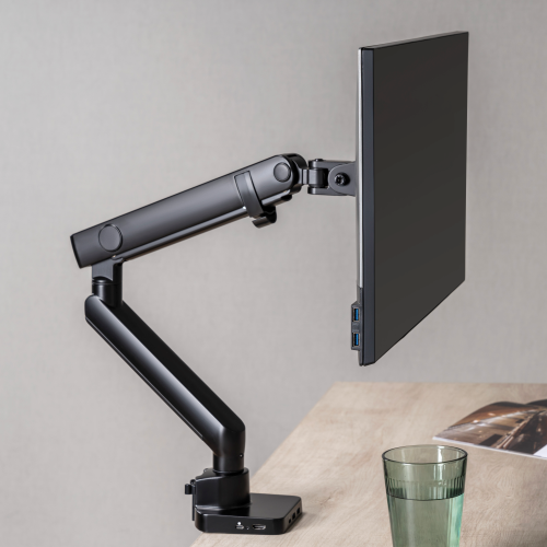 Smart Spring-Assisted Monitor Arm with 6-IN-1 Docking Station LDT20-C012D A unique innovation that merges ergonomics and technology from china(chinese)