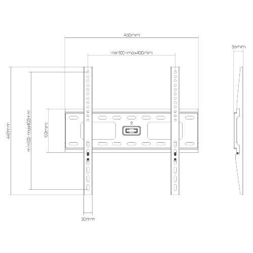 Classic Heavy-duty Fixed Curved & Flat Panel TV Wall Mount PLB-34M For most 32''-55" curved & flat panel TVs from china(chinese)