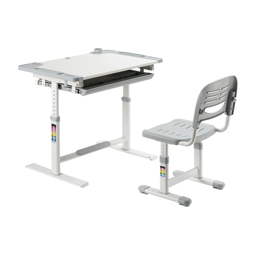 Adjustable Kids Desk and Chair Set  B301 Lockable Gas Spring Tilting Design & 45° Inclined Crossbar with Footrest from china(chinese)