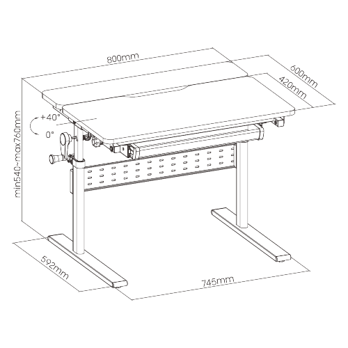 Manual Adjustable Children Desk (800x600mm, Front Up) E602 Tailored to children’s bodies with features that encourage passion for learning and creativity from china(chinese)
