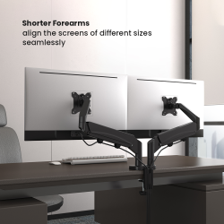 Dual Monitors Space-Saving  Spring-Assisted Monitor Arm with USB/Type-C Ports