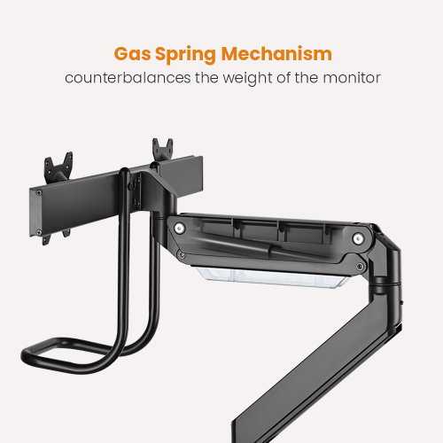 Dual Monitor Aluminum Heavy-Duty Gas Spring Monitor Arm with Docking Station LDT23-C022D For Heavy and Oversized 17"~32" Monitors from china(chinese)
