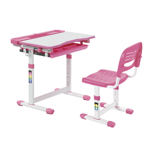 ネジロック式高さ調節可能なキッズデスクとフルバックレストチェアセット B204EDU 角度調節式可能なデスクトップ | プルアウト式式引き出し | ストレージ凹溝 | ランプスロット from china(chinese)