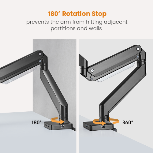 Single Monitor Aluminum Heavy-Duty Gas Spring Monitor Arm with Docking Station LDT23-C012D For Heavy and Oversized 17"~49" Monitors from china(chinese)
