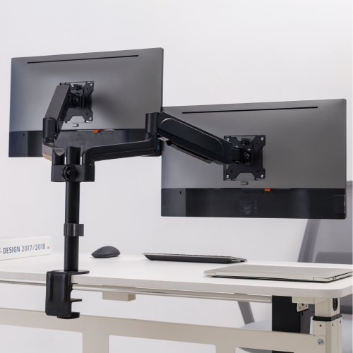  Dual Monitor Pole-Mounted Spring-Assisted Monitor Arm LDT48-C024E  For most 17"-32" Monitors from china(chinese)