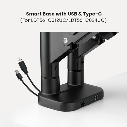 Brazo para Monitor Dual Asistido por Resorte Ahorro de Espacio con Puertos USB/Tipo-C LDT56-C024UC  from china(chinese)