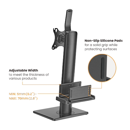 Single Screen Vertical Lift Monitor Stand With Thin Client CPU Mount LDT41-T01MP Provides a clean, neat, and space-saving mounting solution from china(chinese)