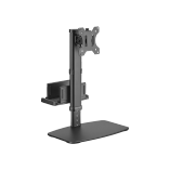 Free-standing Vertical Lift Monitor Stand With Thin Client CPU Mount