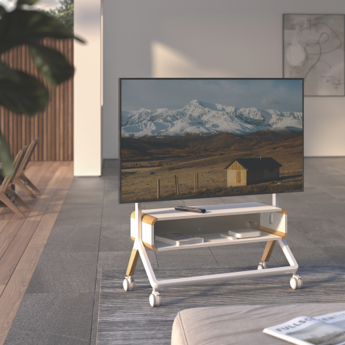 キャビネット付きイーゼルスタジオテレビカート FS33-46F-01 屋内または屋外のエンターテインメントのモバイル使用に最適 from china(chinese)