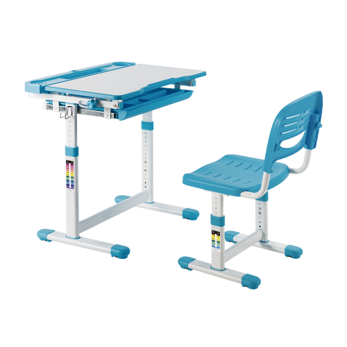ネジロック式高さ調節可能なキッズデスクとフルバックレストチェアセット B204EDU 角度調節式可能なデスクトップ | プルアウト式式引き出し | ストレージ凹溝 | ランプスロット from china(chinese)
