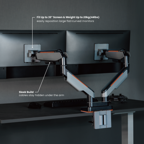 Heavy-Duty Gaming Monitor Arm for Dual Monitors LDT61-C024 For most 17"-35" Monitors from china(chinese)
