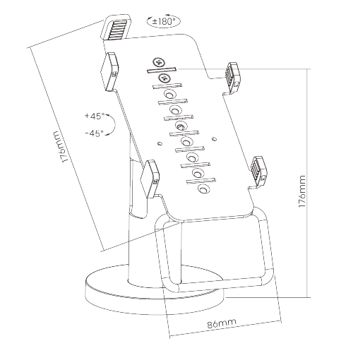 Swivel & Tilt Credit Card Terminal Stand for VeriFone VX 820 PTS-01 Securely and Invisibly Holds the Terminal in Place with Lockable Latch from china(chinese)