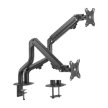 Dual Monitor Pipe-Shaped Counterbalance Spring-Assisted Monitor Arm