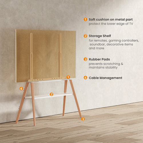 Danish Style TV Floor Stand with storage shelf FS36-46F-02  from china(chinese)