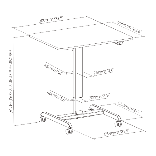 Electric Mobile Sit-Stand Workstation  FWS13-2 Designed for affordability and flexibility from china(chinese)