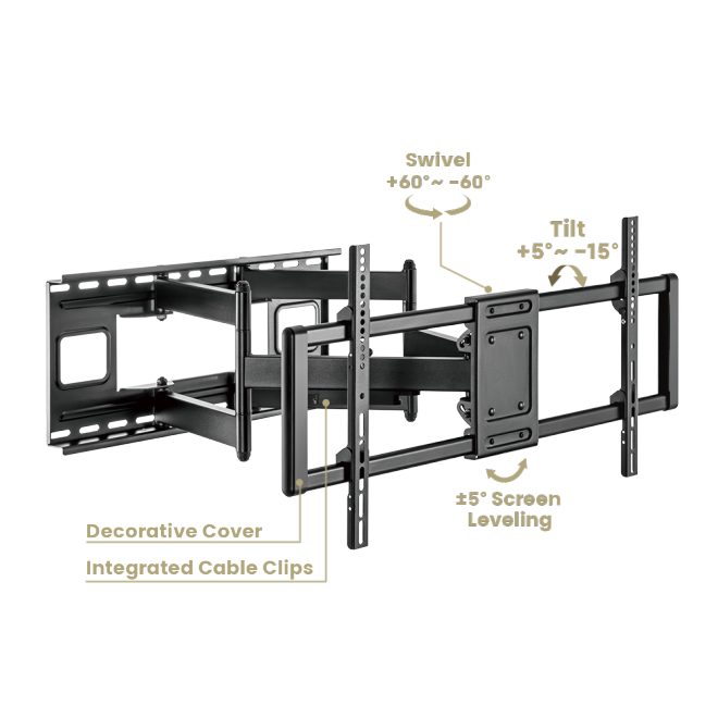 HEAVY-DUTY FULL-MOTION TV WALL MOUNT LPA77-486 For most 43”-100” LED, LCD Curved ＆ Flat Panel TVs from china(chinese)