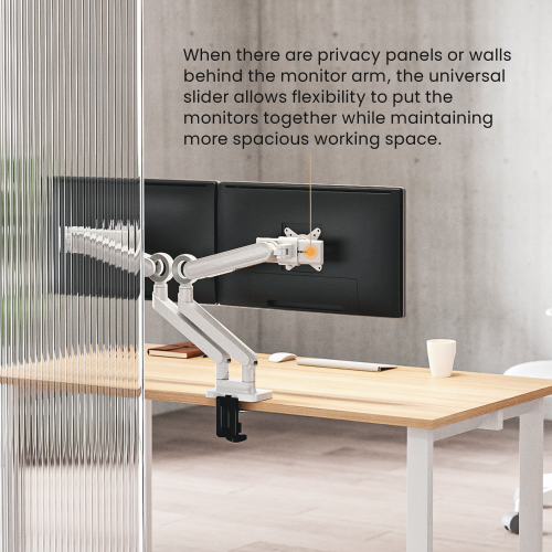  Designer Premium Dual Monitor Spring-Assisted Monitor Arm with Slider & USB-A/USB-C Ports LDT75-C024UCS  from china(chinese)