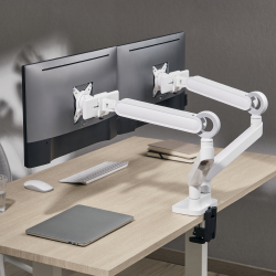 Designer Premium Dual Monitor Spring-Assisted Monitor Arm with Slider
