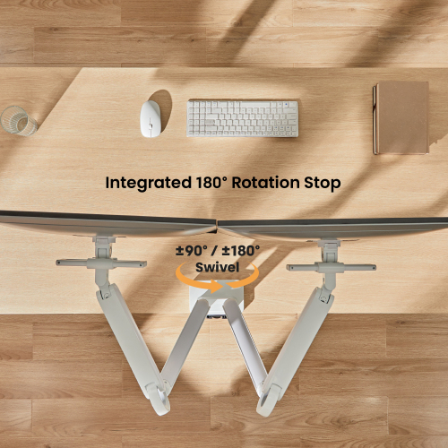  Designer Premium Dual Monitor Spring-Assisted Monitor Arm with Slider & USB-A/USB-C Ports LDT75-C024UCS  from china(chinese)