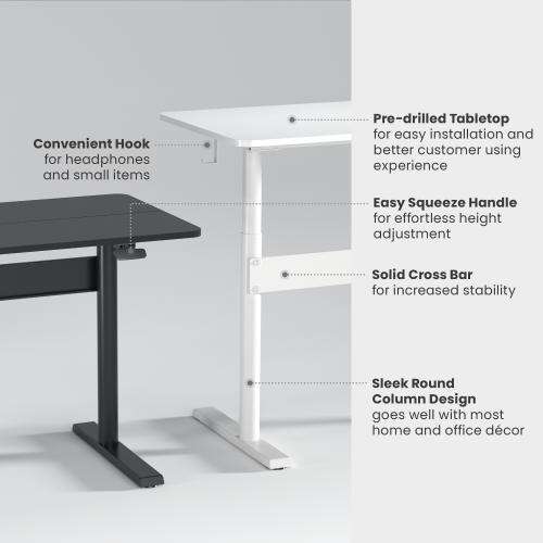 Compact Pneumatic Standing Desks with Large Surface G04-22D-BL A fusion of stylish design and optimal using experience from china(chinese)