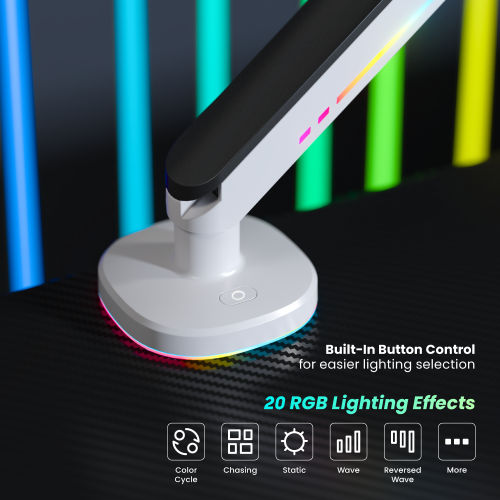 RGB Lighting Gaming Monitor Arm with Built-in Control Button LDT54-C012L For Most 17"-32" Monitors from china(chinese)