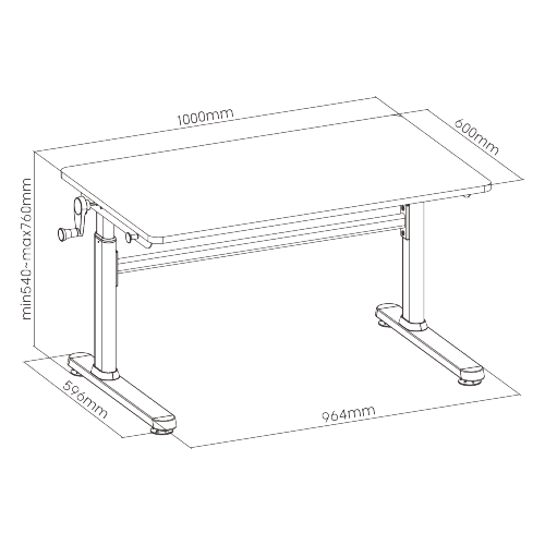 Height Adjustable Children Desk (1000x600mm/39.4“x23.6”) E701-NT Large & Flat Desktop  from china(chinese)