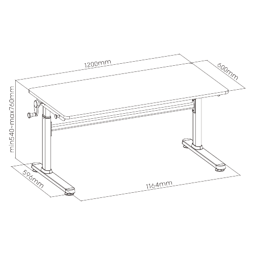 Height Adjustable Children Desk (1200x600mm/47.2"x23.6") E702-NT Large & Flat Desktop  from china(chinese)