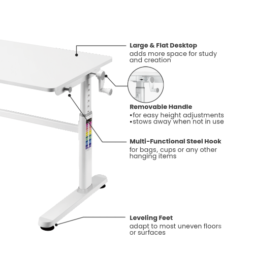Height Adjustable Children Desk (1200x600mm/47.2"x23.6") E702-NT Large & Flat Desktop  from china(chinese)