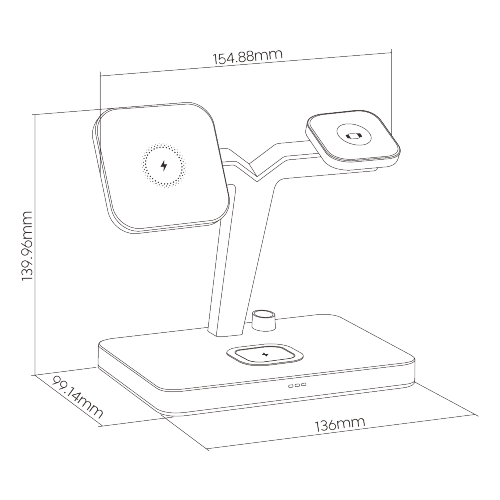 4-in-One Magnetic Wireless Charging Stand  DWC15-10 Charge smartphone, smartwatch, earbuds and active stylus at once. from china(chinese)